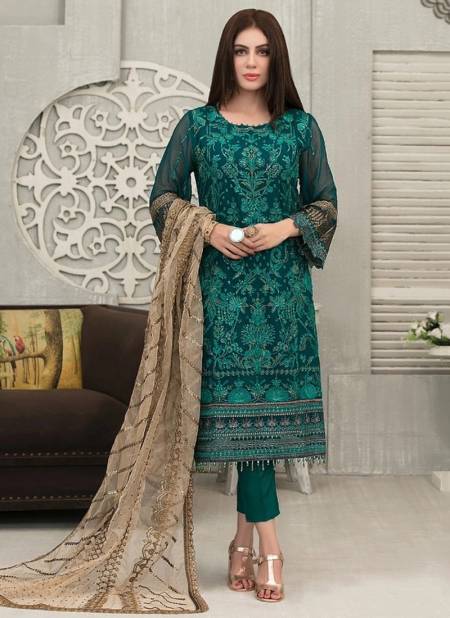 Dark Green Colour Heavy Fox Georgette Festive Wear Fancy Salwar Suit Collection 8124 A